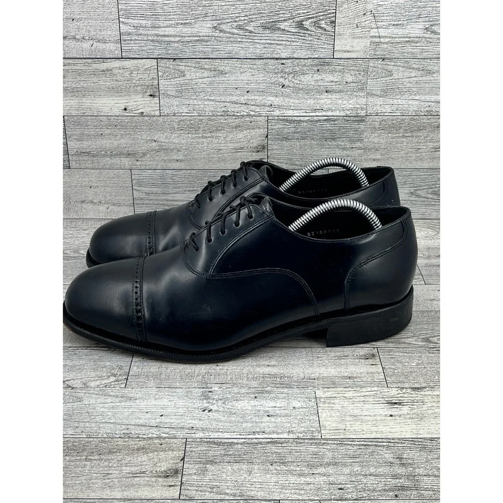 Florsheim Mens Oxford Cap Toe‎ Dress Shoes Black Leather Lace Up Size 10 3E